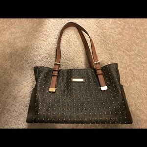 Calvin Klein Brown with gold studs purse / handbag